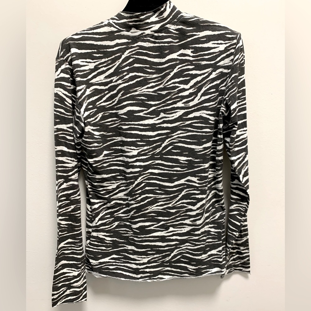 Allsaints Animal Print Mock Neck Turtleneck